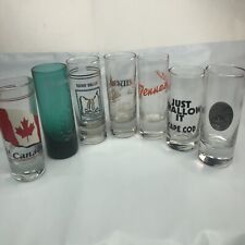 Vintage mid century modern barware double shot glasses set of 7 Tall Glasses picture
