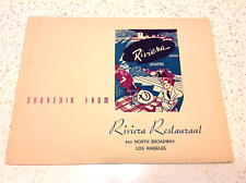 Riviera Restaurant Los Angeles Vintage 1947 Souviner Photograph Folder picture