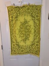 Vintage Bath Towel Avocado And Lime Green Floral Print. picture