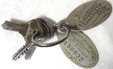 c1920's MASONIC KEY FOB with KEYS & RETURN FOB & HOLDING RING - UNUSUAL picture