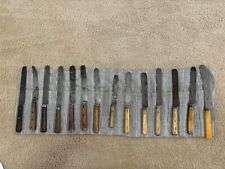 Lot Of 14 Antique Knives, Wooden Handles, Unmatched picture