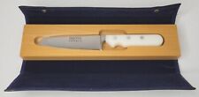 VTG CP France Chef Knife Serated Tip White Handle With Wood And Leather Case GUC picture