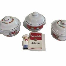 Vintage Campbell's Soup Bowls w/ Lid & Mugs Set of 3 picture