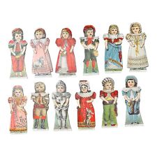 Antique Complete Set 12 Standard Sewing Machine Mother Goose Series Paper Dolls picture