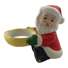 Santa Clause Vintage 1.5 Inch Ceramic Candle Holder picture
