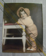Vintage Studio Photo ADORABLE LITTLE GIRL DRESSED IN WOOLENS Harpers New Orleans picture