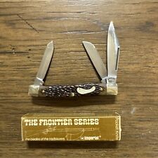 Vintage NOS Imperial Frontier 4131 Stockman Three Blade Folding Pocket Knife MIB picture