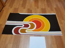Awesome RARE Vintage Mid Century Retro 70s 60s Groovy Wavy Circle Sunset Fabric picture