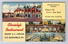 Glen Mills PA-Pennsylvania Christys Hotel Restaurant Vintage Postcard picture