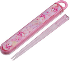 JAPAN Sanrio My Melody Pink Bling Glitter Chopsticks + Chopstick Box Case Set picture