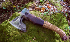 Handmade Beautifully designed VIKING AXES Custom Carbon Steel Camping Axe Gift. picture