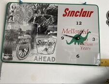 SINCLAIR GASOLINE Vintage CLOCK Sign Mellowed 80 Million Years Oil Service Dino picture