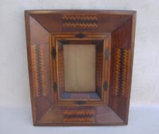 Antique Fabulous American Folk Art Adirondack Style Marquetry Frame c1870's-90's picture