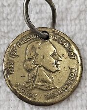 Vintage George Washington Commemorative Pendant Keychain Medal Coin 1st Presiden picture