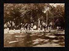 MARCHING BAND PARADE CITY/TOWN STREET PARK OLD/VINTAGE PHOTO SNAPSHOT- L3 picture