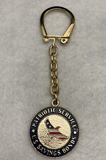 Vintage Patriotic Service U.S. Savings Bonds Gold Tone Metal Keychain picture