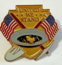 Gold Prospectors Assoc America-United We Stand Pin-Flag Pickaxe Real Nugget ?? picture