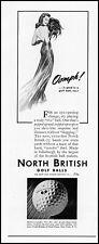 1941 Sexy pinup Girl Oomph North British Golf Balls vintage art print ad XL11 picture