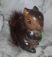 Vtg Enesco Japan Mini Anthropomorphic Squirrel Figure Figurine W/ Faux Fur Tail picture