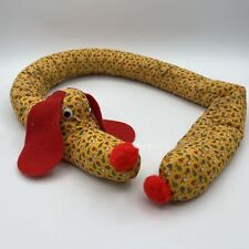 Vtg Red Yellow Calico Dog Draft Dodger Stopper Fabric Doorstop 1980s Kitsch 40