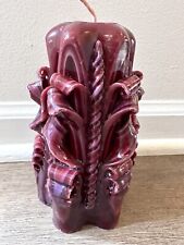 Vintage Hand Carved Bow ￼Candle Red 6.5