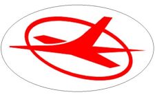 STICKER CAR BUMPER BATCH INTERFLUG DDR AIRLINE GDR GERMANY OVAL WHITE RED NEW  picture