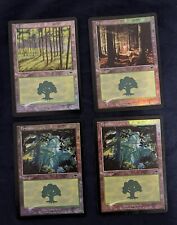 4x foil forest (2x v.1, 1x v.3, 1x v.4) - onslaught edition, mtg (ita) picture