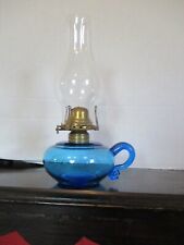 Lovely Late 19th Century Cobalt Blue Finger Lamp Applied Handle picture