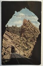 Vintage Postcard, Train at Tunnel 4 Denver & Salt Lake Railroad, Sentinel Rock picture