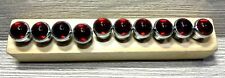 Vintage lot of 10 Signal Glass Marble Cat Eye RED Reflectors Rat Rod custom picture