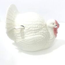 Fitz & Floyd Soup Tureen Turkey Large Covered White Ceramic Ladle Holiday Decor picture