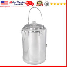 Camping Coffee Pot 20 Cup W/ Percolator Stem & Basket Heat Quickly Portable Trip picture