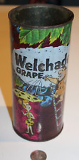 RARE 1964 Flintstones Ad Welchade Grape Drink 1 quart steel can VTG Fred Wilma picture