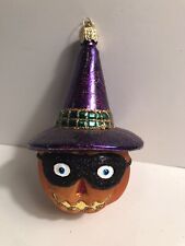 Old World Christmas Glass Masked Witch Jack O Lantern 5