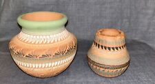 2 Vtg Navajo Red Clay Hand Painted Vases. 5