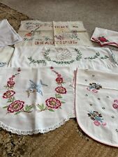Vintage Embroidered Linens, Great Variety, Beautiful, Butterflies, Birds, Etc picture