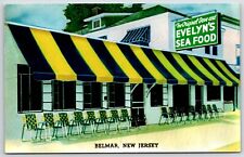 Vintage Postcard - Evelyn's Sea Food Restaurant - 507 F Street - Belmar NJ picture