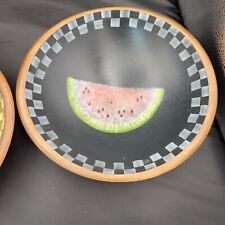 Weston Bowl Mill VT Hand Painted and Turned Oval Watermelon Bowl  dated CAS  95 picture