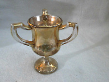Antique Gold Trophy Glass Souvenir, Saginaw, Michigan, 3 1/4