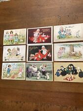 vintage early 1900s postcards. Easter Themed Set Of 9 picture