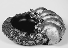 CCOQUS Pigs Trough Ashtray Unusual Composite Silver Black picture