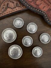 7 STERLING silver VOGT Conchos for Headstall Rein Bridle Hatband Vintage picture