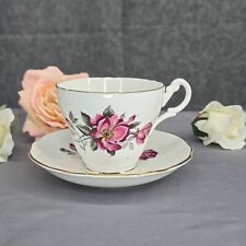 VTG Royal Ascot England Teacup and Saucer Bone China Roses with Buds Gold Trim picture