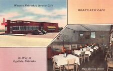 Linen Postcard Hoke's Cafe on Highway 30 in Ogallala, Nebraska~126989 picture