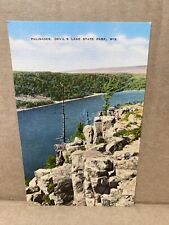 Palisades Devil's Lake State Park Wisconsin Linen Postcard No 1655 picture
