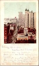 New York City NY, Looking Up Broadway, Air View, Vintage Postcard picture
