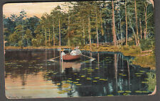 1917 Ronneby Sweden women boating on lake pc/Washington Depot CT to Bridgeport picture
