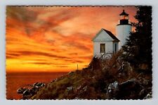 Mt Desert Island MA-Massachusetts, Bass Harbor Light House, Vintage Postcard picture