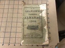 Original - 1868 Leavitt's Farmer's ALMANAC - poor covers, spotty:46pgs + covers picture