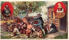 Vintage Postcard 1910s Settlers Repelling an Attack The Prudential Insurance Co. picture